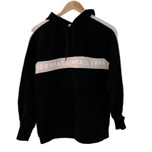 White Fox Active x Sandy Day Pink Black Striped Hoodie